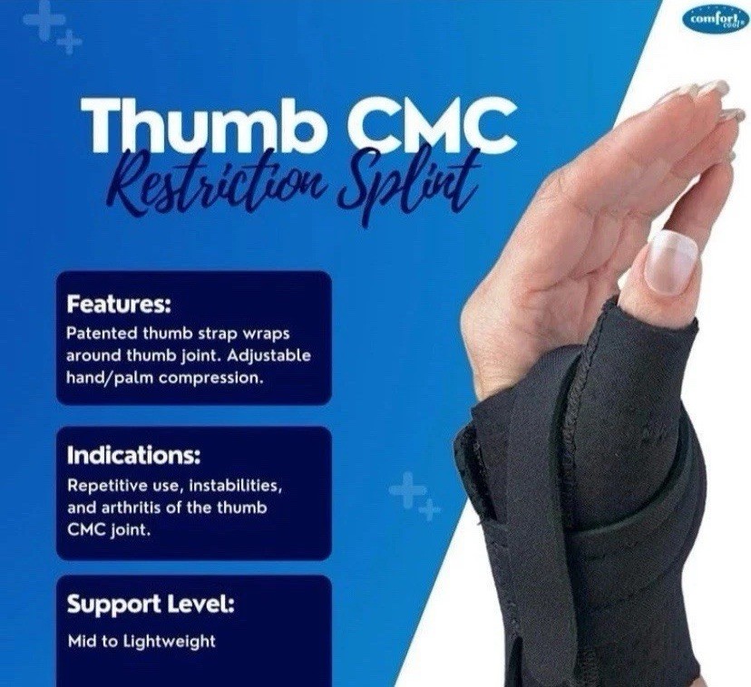 NEW Comfort Cool Thumb CMC Restriction Splint BLACK RIGHT TODDLER /XXS NC79547