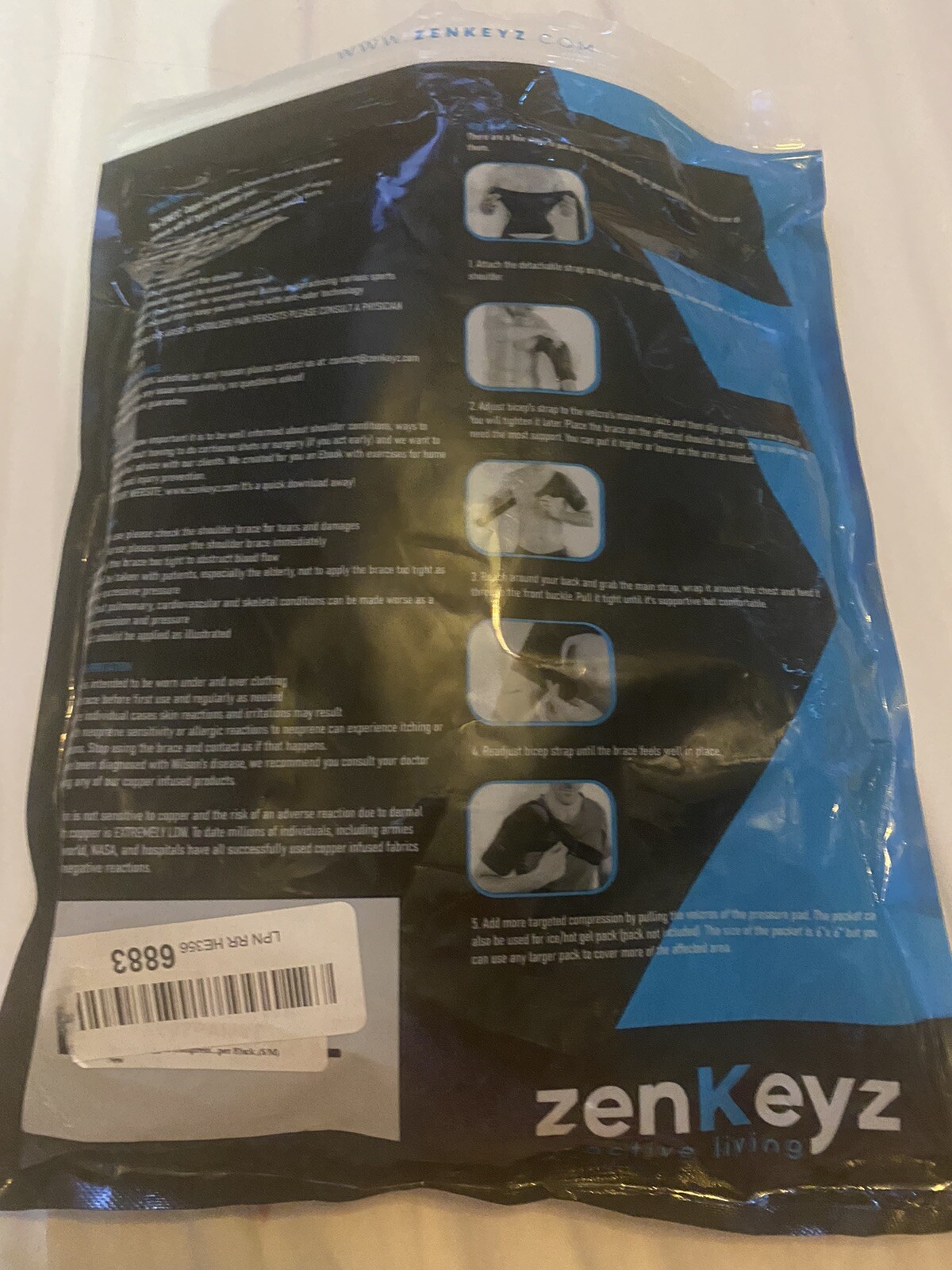 Zenkeyz Active Living Copper Compression Shoulder Brace, S/M Unisex