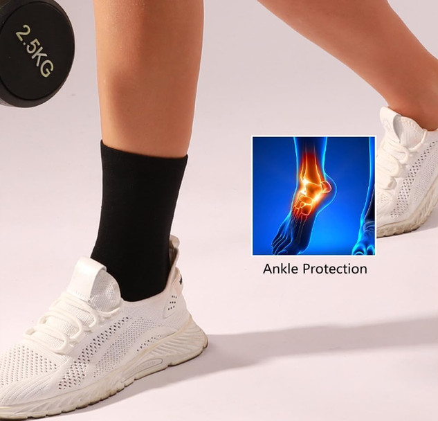 2 Pack Ankle Brace Compression Sleeve Black Medium Support Wrap Men Women