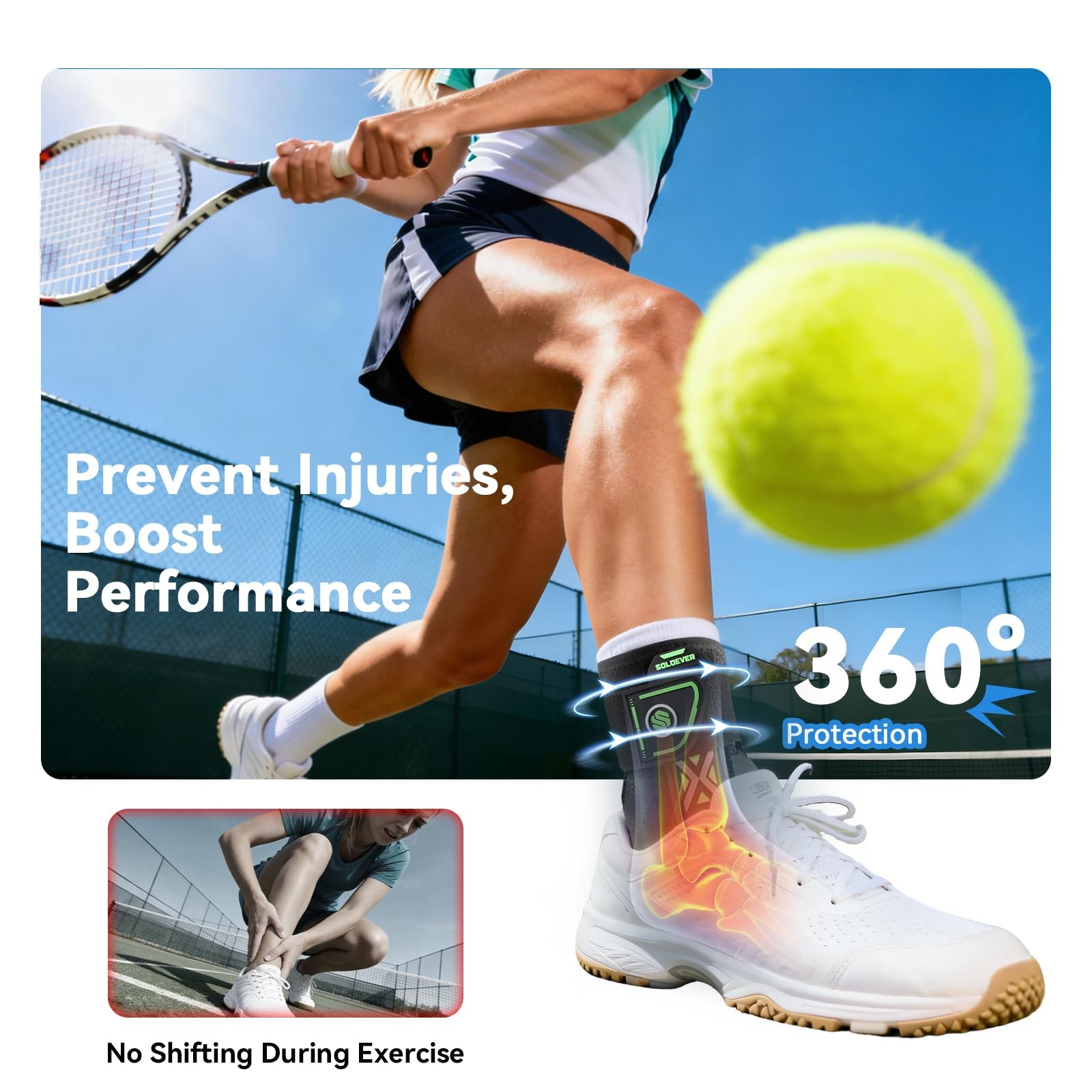 Upgraded Ankle Brace for Sprained Ankle [Stronger Support & Ultra Breathable]…
