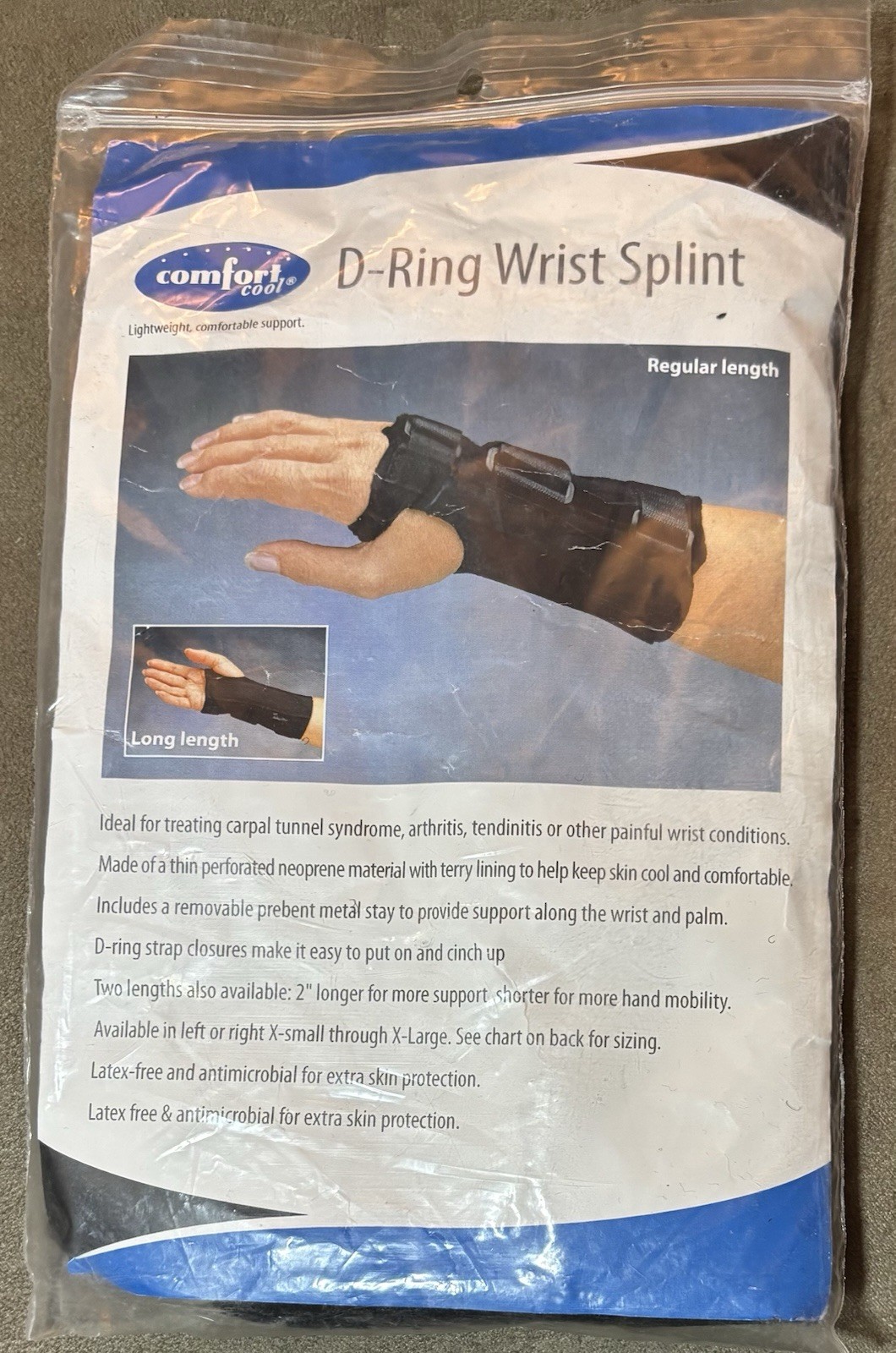 Comfort Cool D-Ring Wrist Orthosis Left Large 7 1/2 To 8 1/2 No 52966 NEW