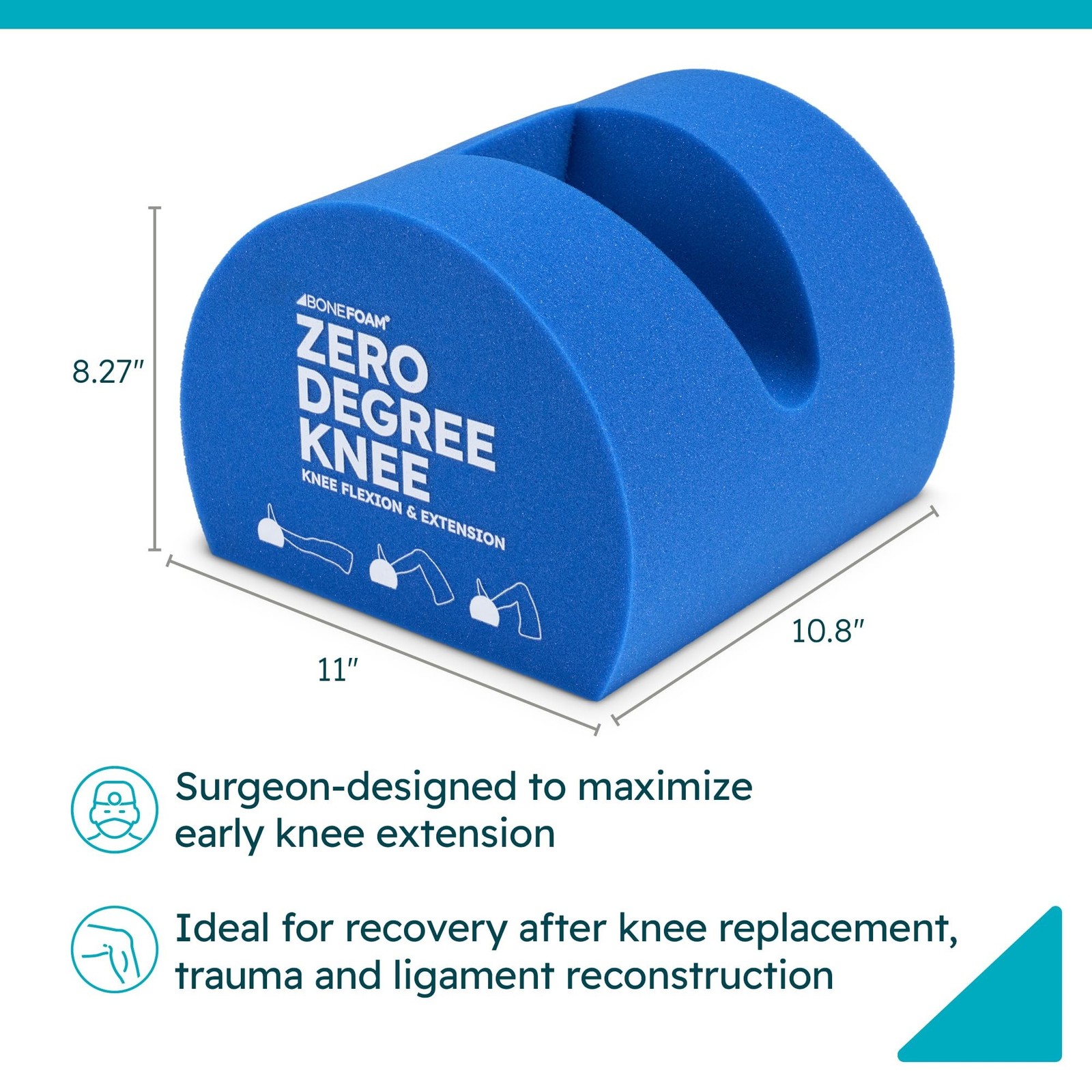Zero Degree Knee Pillow – Surgery Knee Pillow – Knee Rehab – Foam Wedge – Phy…
