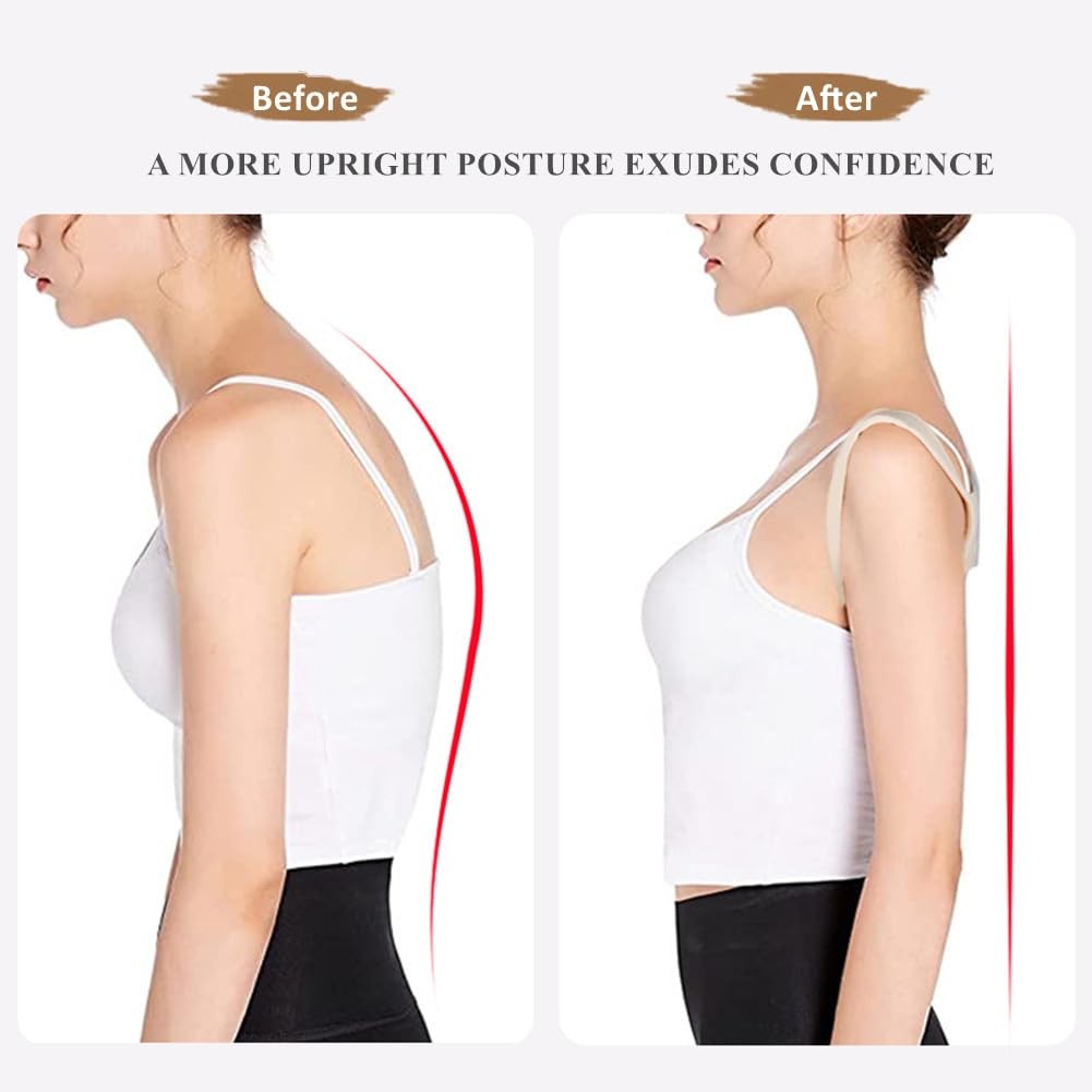 WEEOATAR Upper Back Support Posture Corrector Strap Trainer, S, Black
