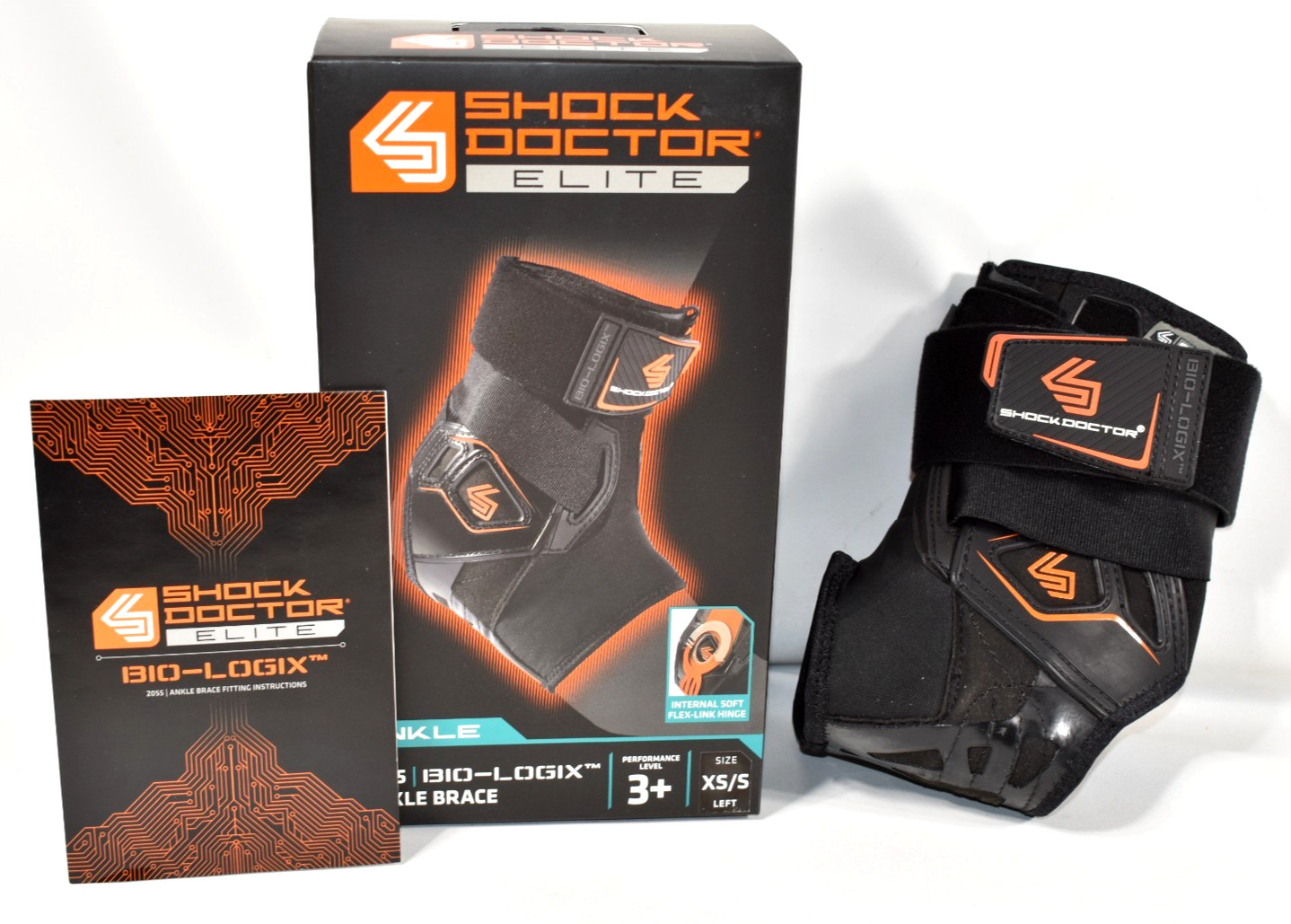Shock Doctor Elite Bio-Logix Left Ankle Brace 2055 Size XS/S Small OPEN BOX