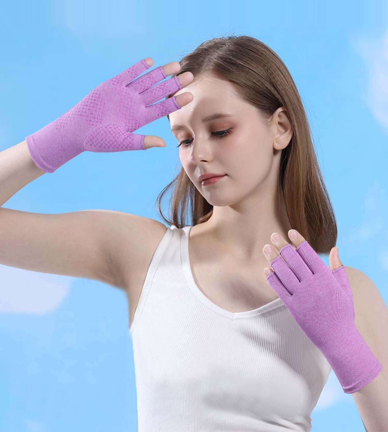 4 Pair Compression Gloves for Carpal Tunnel Pain Fingerless Arthritis Hand Glove