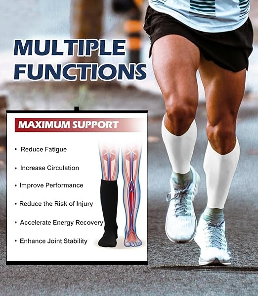 4-Pair (S-XXL) Compression Socks Stockings 20-30mmHg Graduated Support Men Women