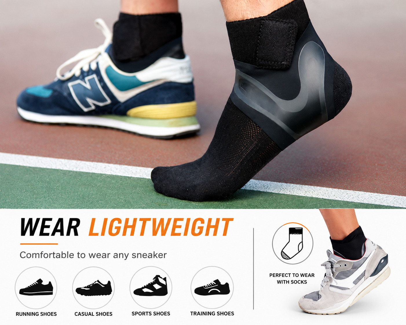 Ankle Brace Support Compression Sleeve Foot Wrap Sports Sprain Pain Relief