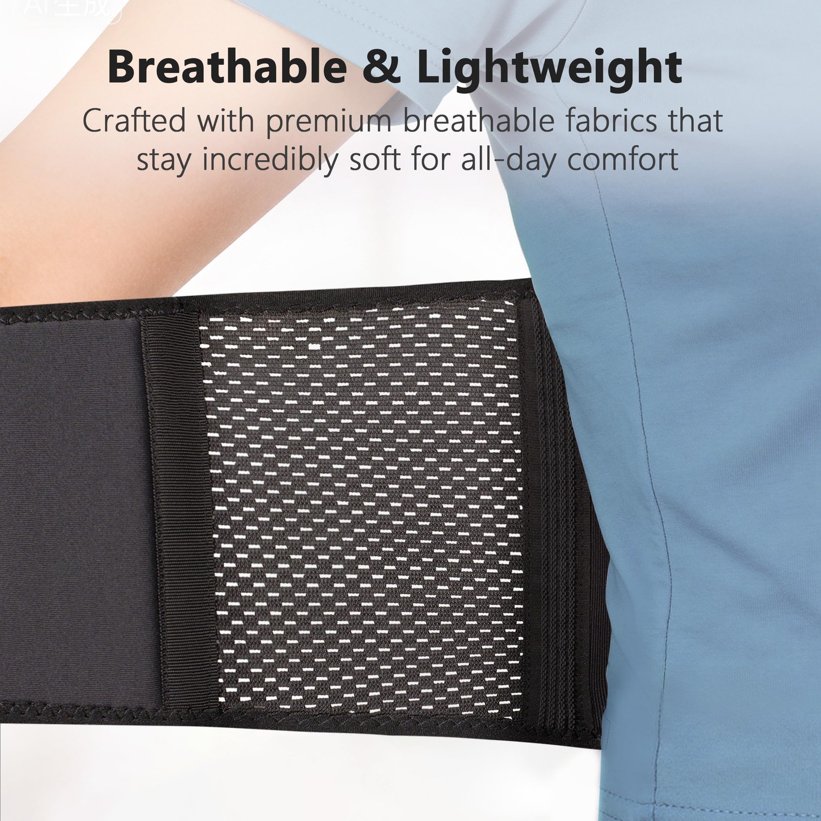 ​Comforband Copper-Infused Back Support Brace – Lightweight, L/XL, Black