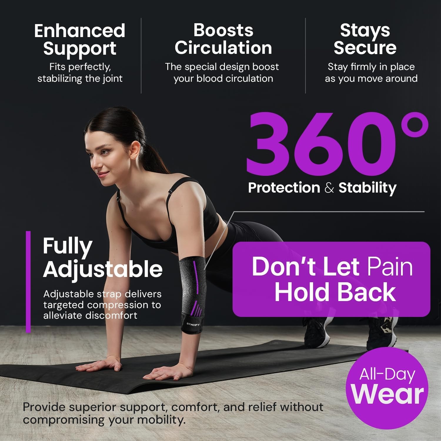 Elbow Brace for Tendonitis & Tennis Elbow Relief, Compression Sleeve for Arthrit