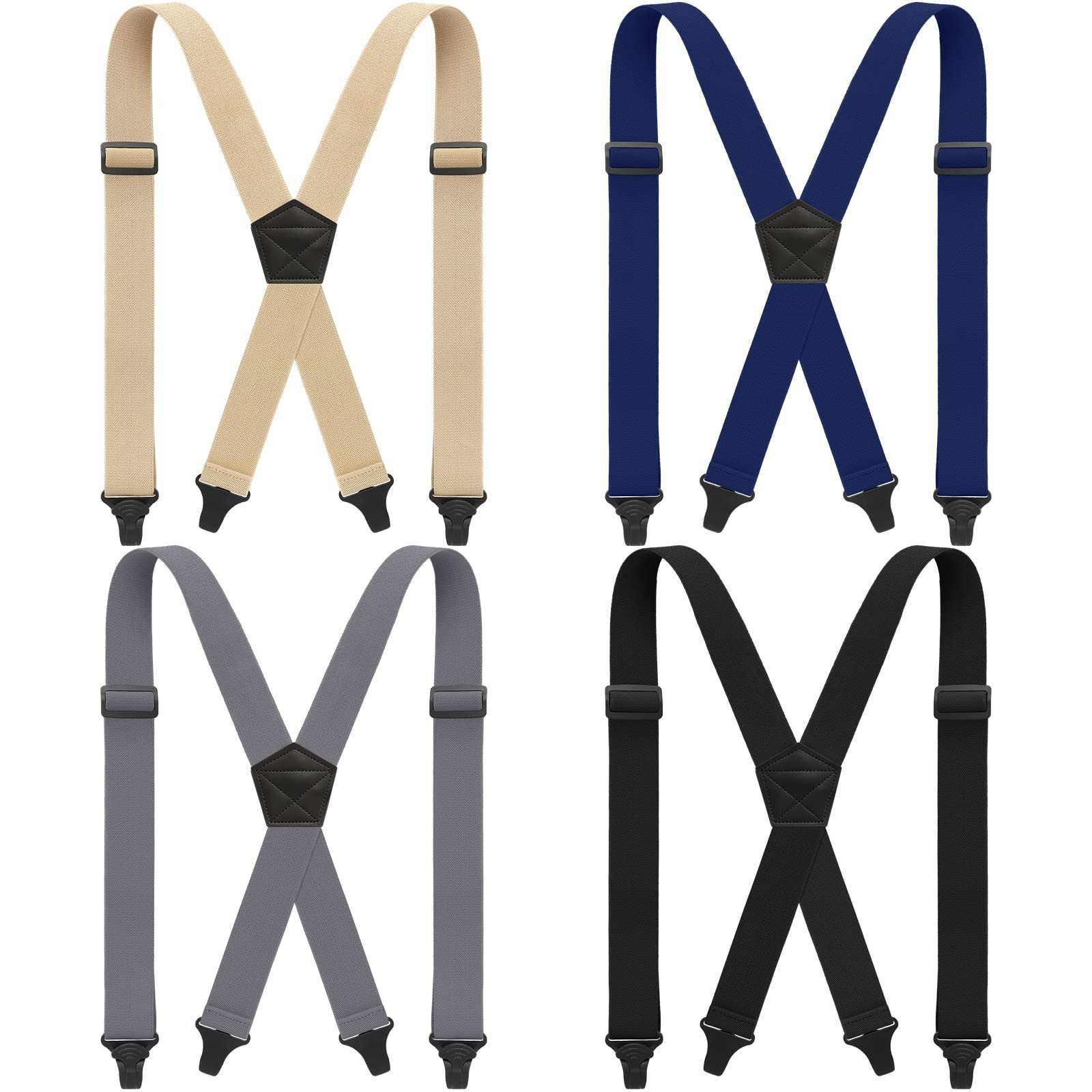 Sintege 4 Pcs X Back Hidden Suspenders 1.5 Inch Heavy Duty Hiking Suspenders …