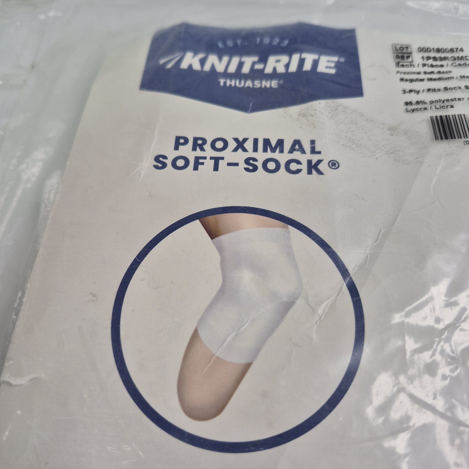 Knit-Rite Proximal Soft-Sock Regular Medium 3 Ply, Fits Sock Size 1,2/14″…