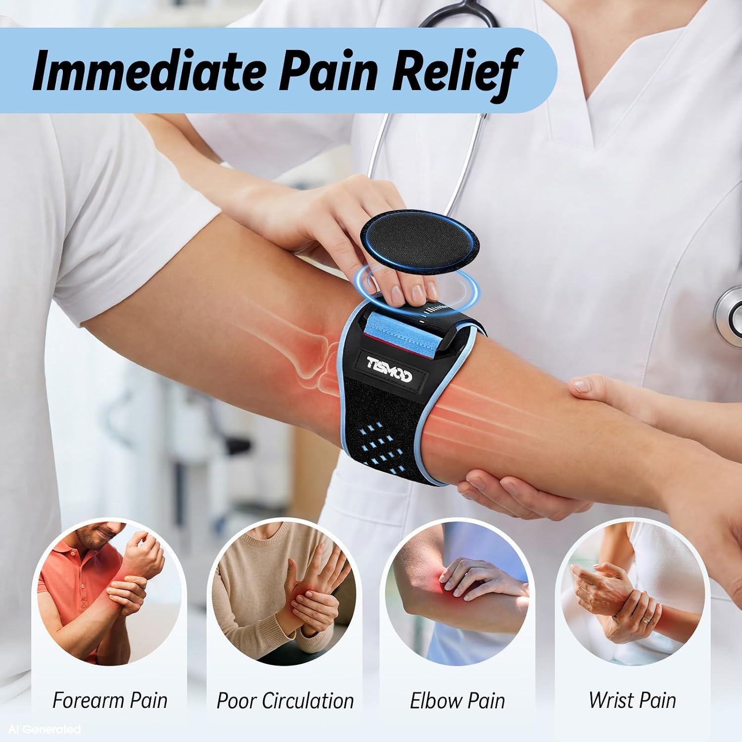 Tennis Elbow Brace for Men and Women, Elbow Support Brace with Dual Gel Pads, Ad