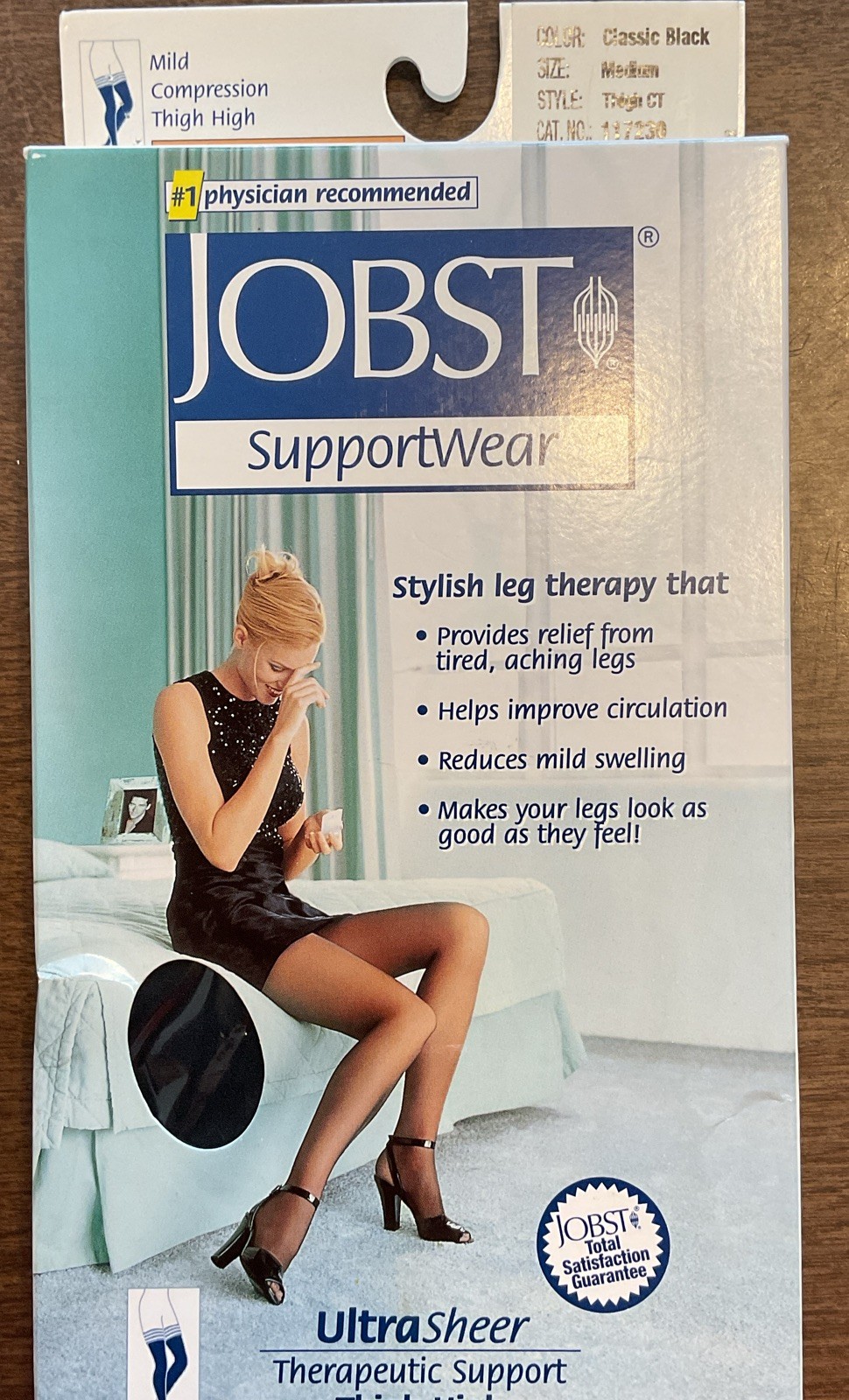 Jobst Mild Compression Thigh High CT Stockings 8-15 mmHg Black Size Medium NIP
