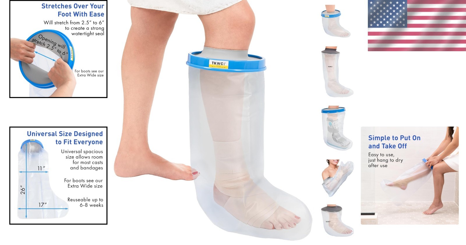 Effortless Showering with 100% Waterproof Cast Cover – Secure Seal & Comfort