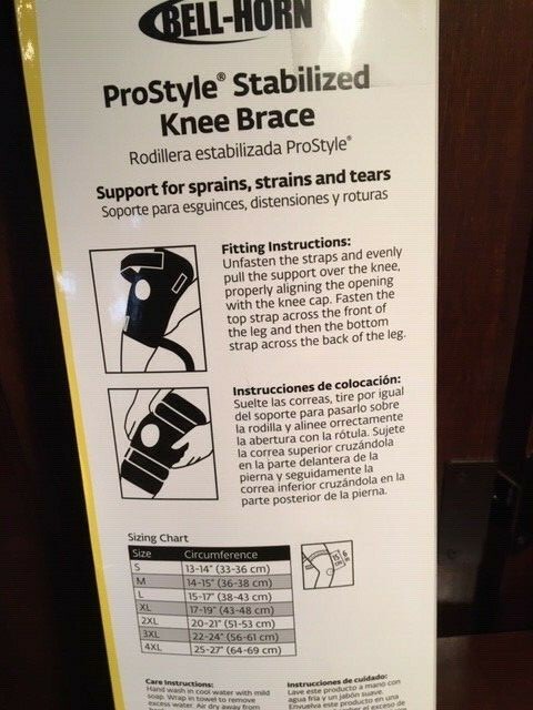 BELL-HORN PROSTYLE STABILIZED KNEE BRACE SMALL #201S BRAND NEW IN BOX