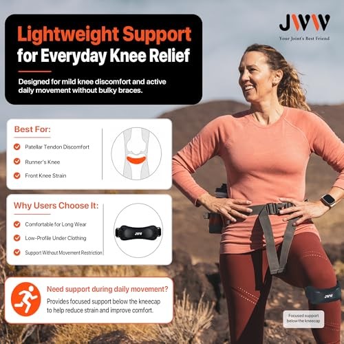 JWW Patellar Tendon Support Strap 2 Pack, Knee Brace for Knee Pain Relief |