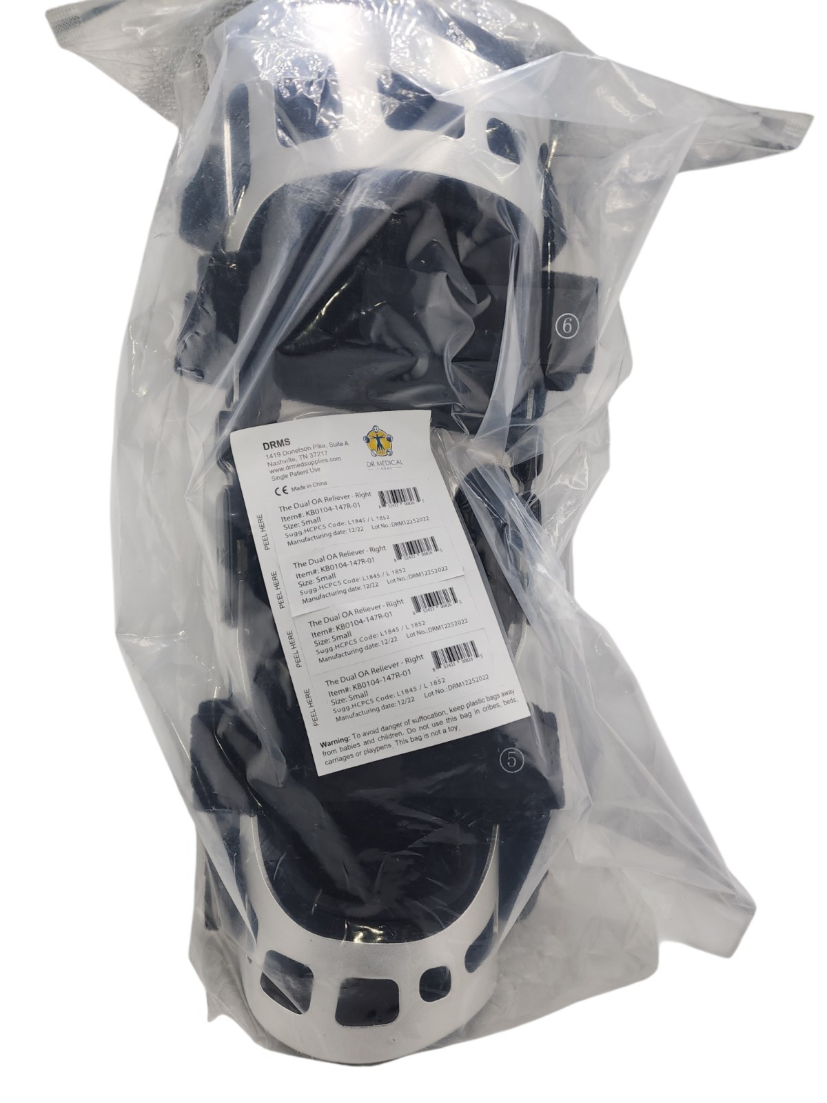 Dr Medical Dual OA Reliever Knee Brace Right Small KB0104-147R-01 New