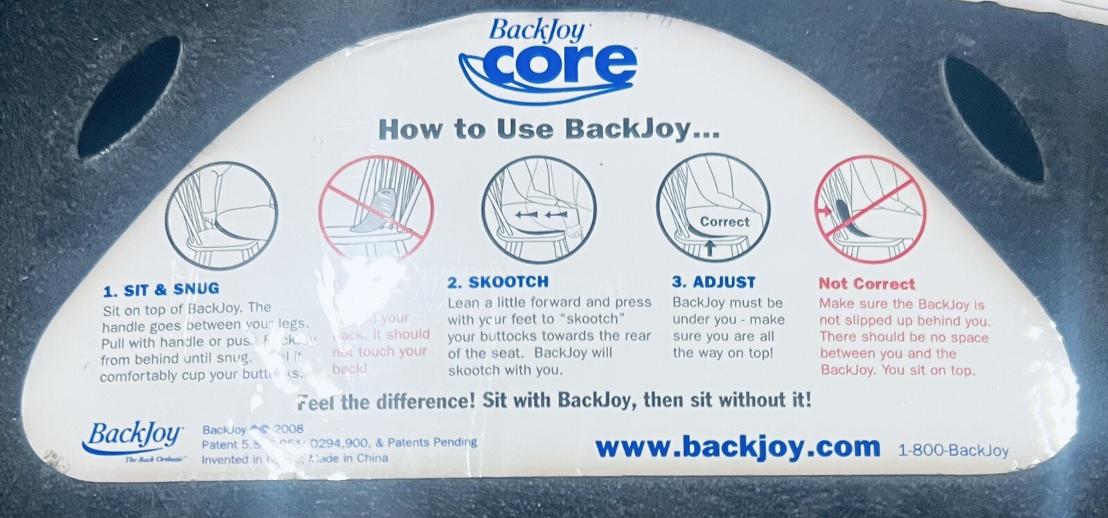BackJoy Core Traction Plus Memory Form Posture Support Cushion