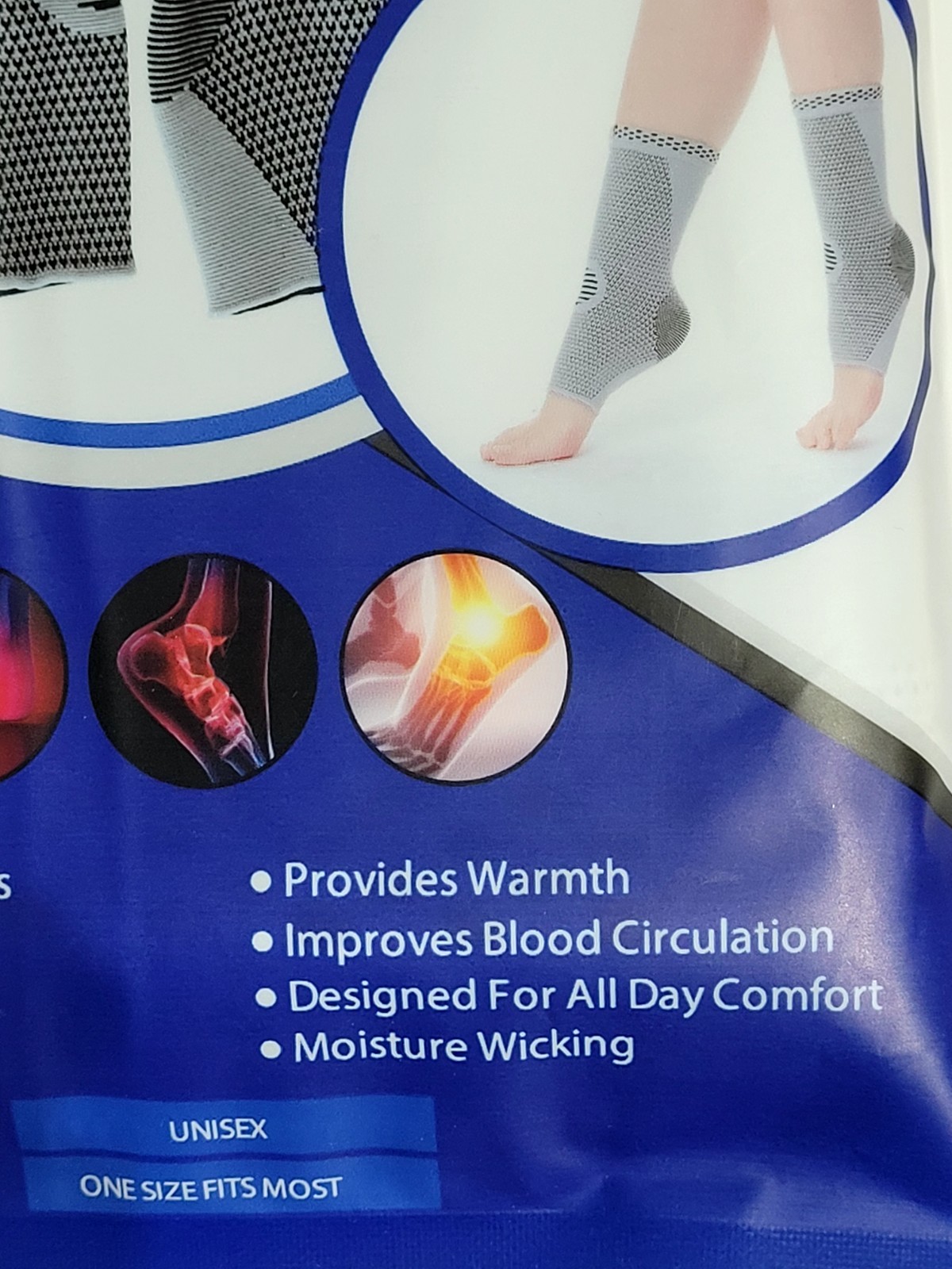 Compressa 1 Pair Foot Ankle Compression Sleeve Socks Open Toe Unisex One Size