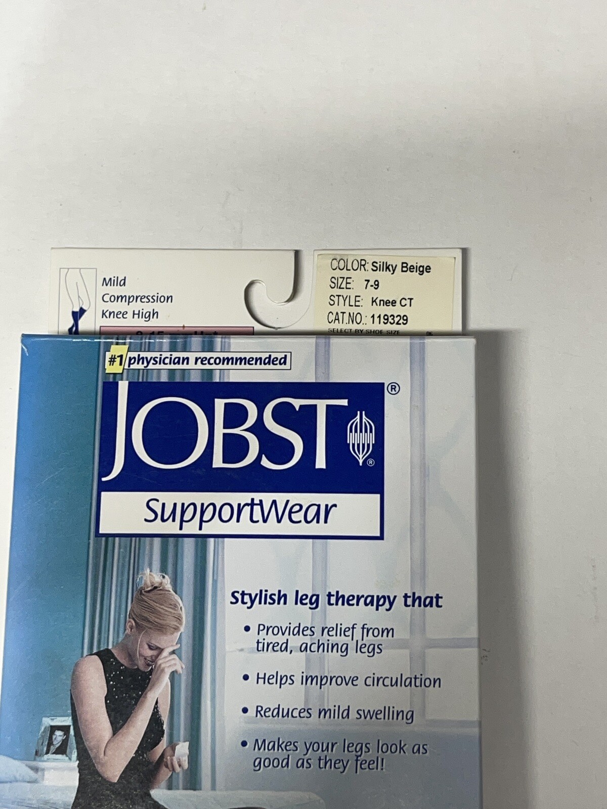 JOBST SupportWear Mild Compression 8-15 mmHg Knee High Silky Beige shoe size 7-9
