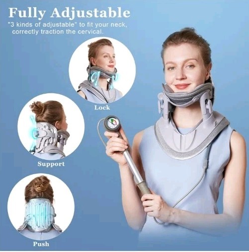 Cervical Neck Traction Device Neck Pain Relief Adjustable Manual Air Pump
