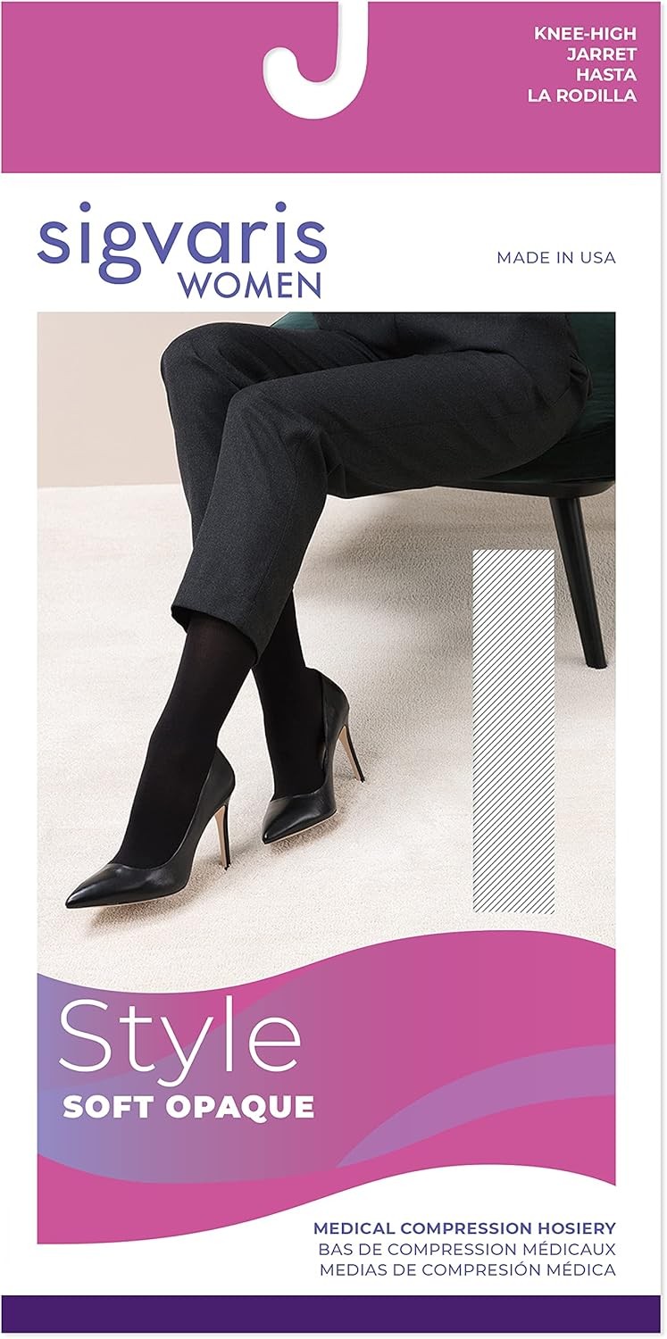 SIGVARIS Style Soft Opaque Open Toe Knee-High Socks 15-20 Nude SL Small Long