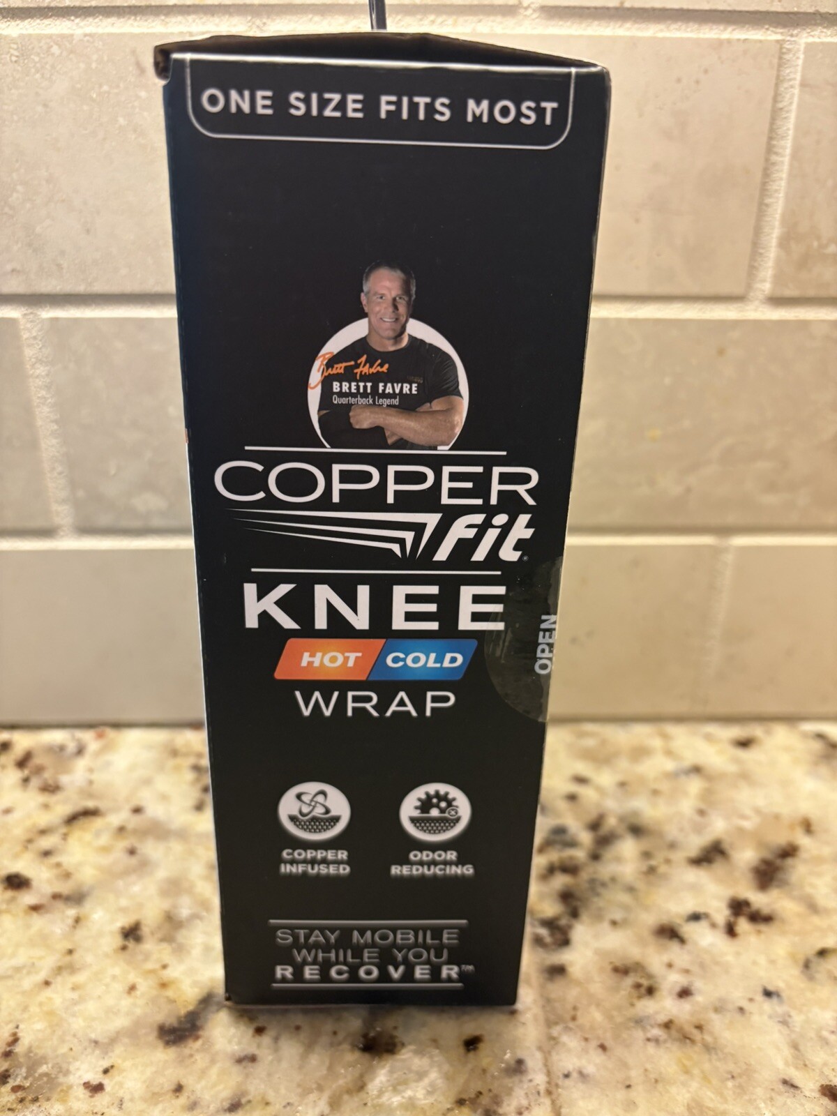 Copper Fit Rapid Relief, Adjustable Fit, Knee Wrap with Hot/Cold Gel Pack. 1 ct