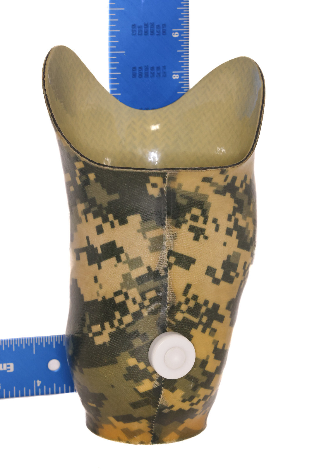 PROSTHETIC DIGITAL CAMO LEG SOCKET w EXPULSION VALVE & MOUNTING HARDWARE Ht=9″
