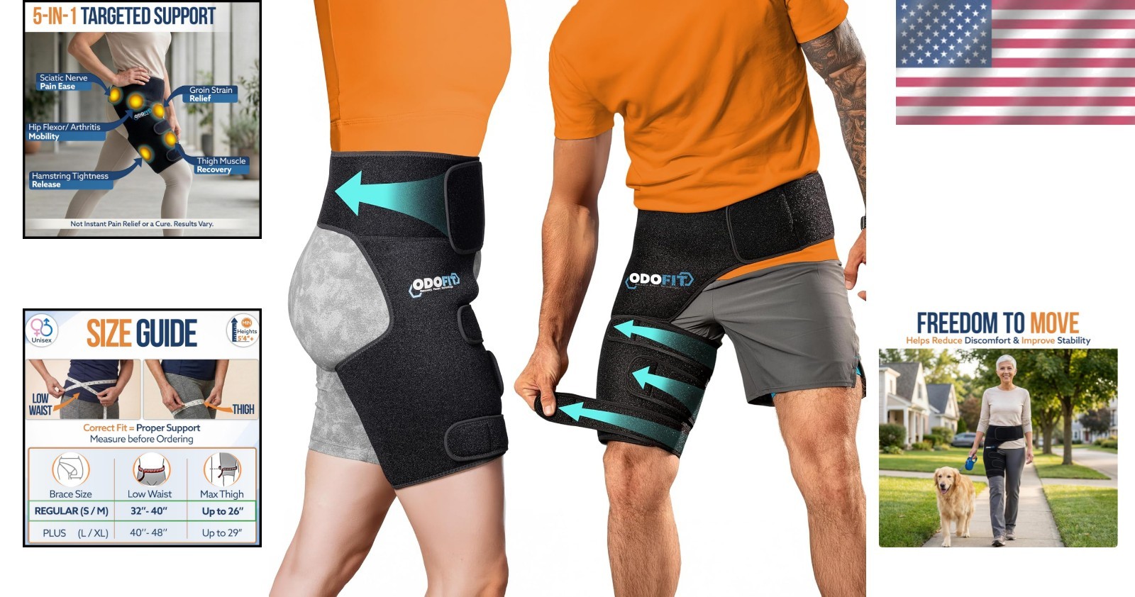 5 in 1 Hip Brace for Women Men Sciatica Pain Relief Devices – Adjustable Groi…