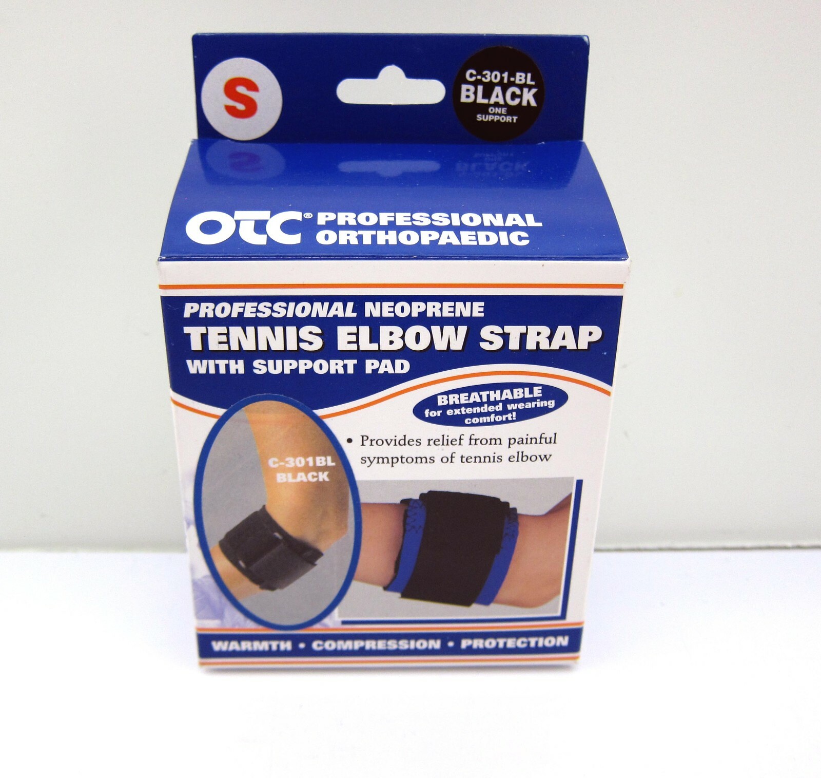 NEW OTC Professional Orthopeaedic Small Neoprene Tennis Elbow Strap Support Pad