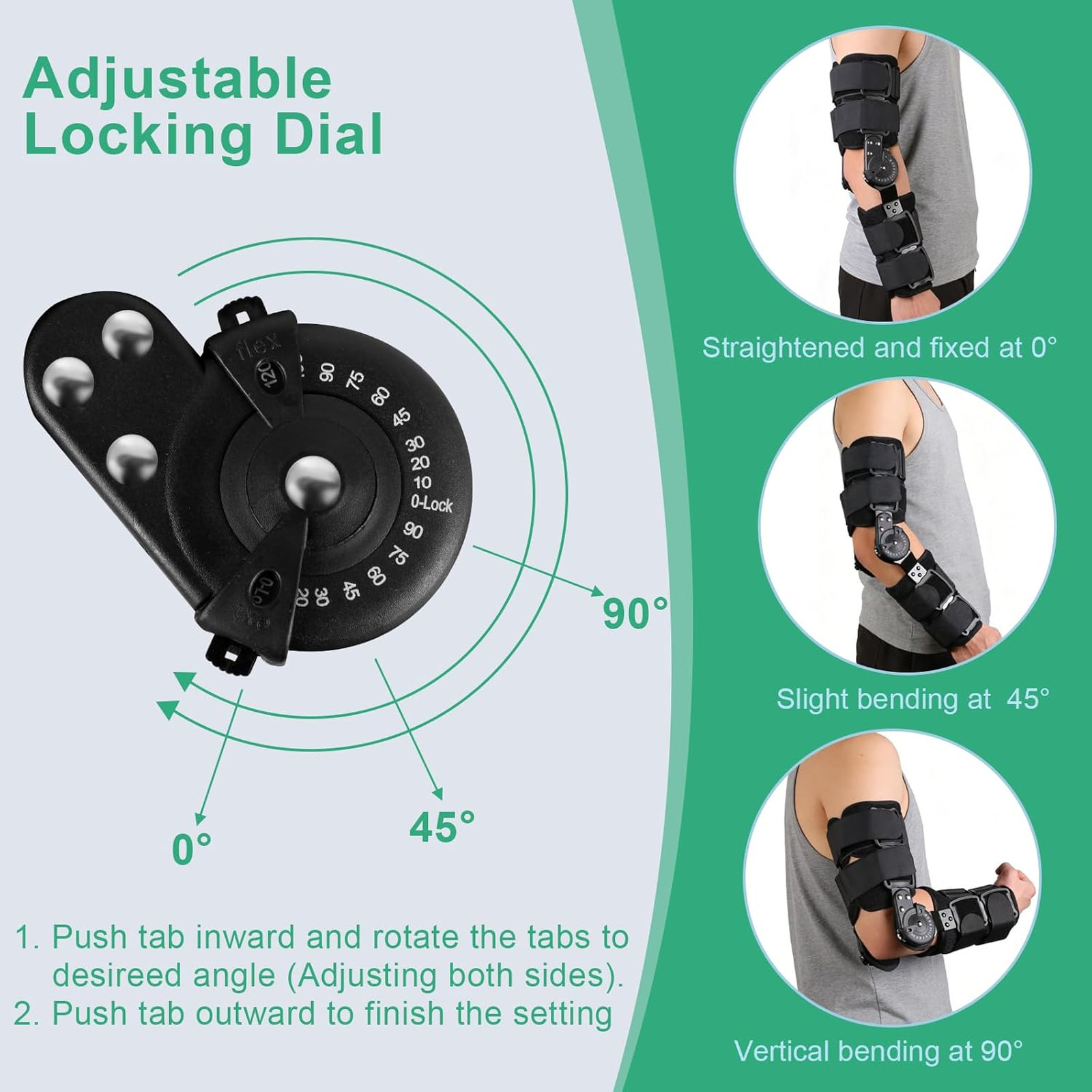 Elbow Brace Adjustable Hinged Support with Locking ROM Locking Support