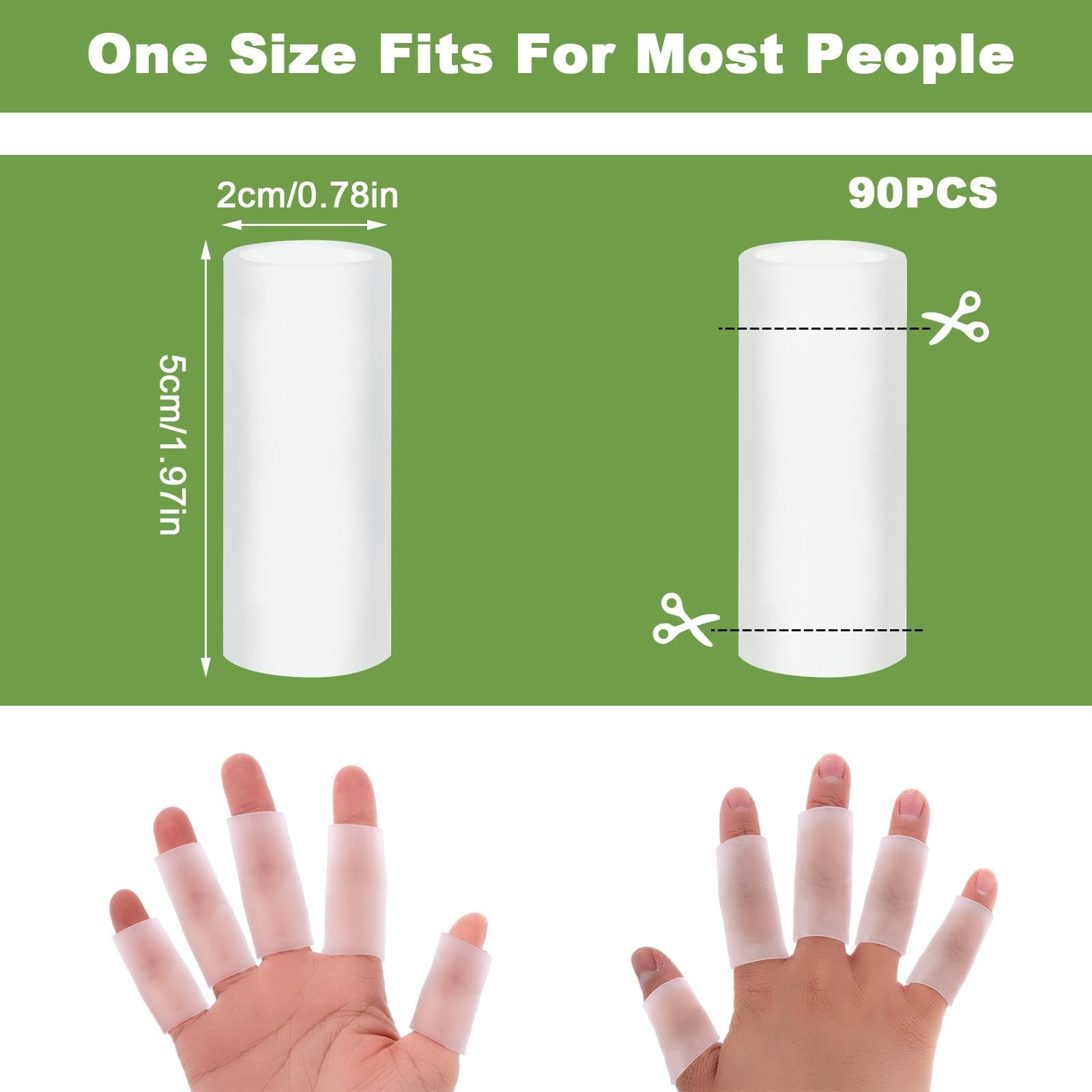 90Pcs Silicone Finger Sleeve Protectors for Arthritis, Pain Relief & Blisters