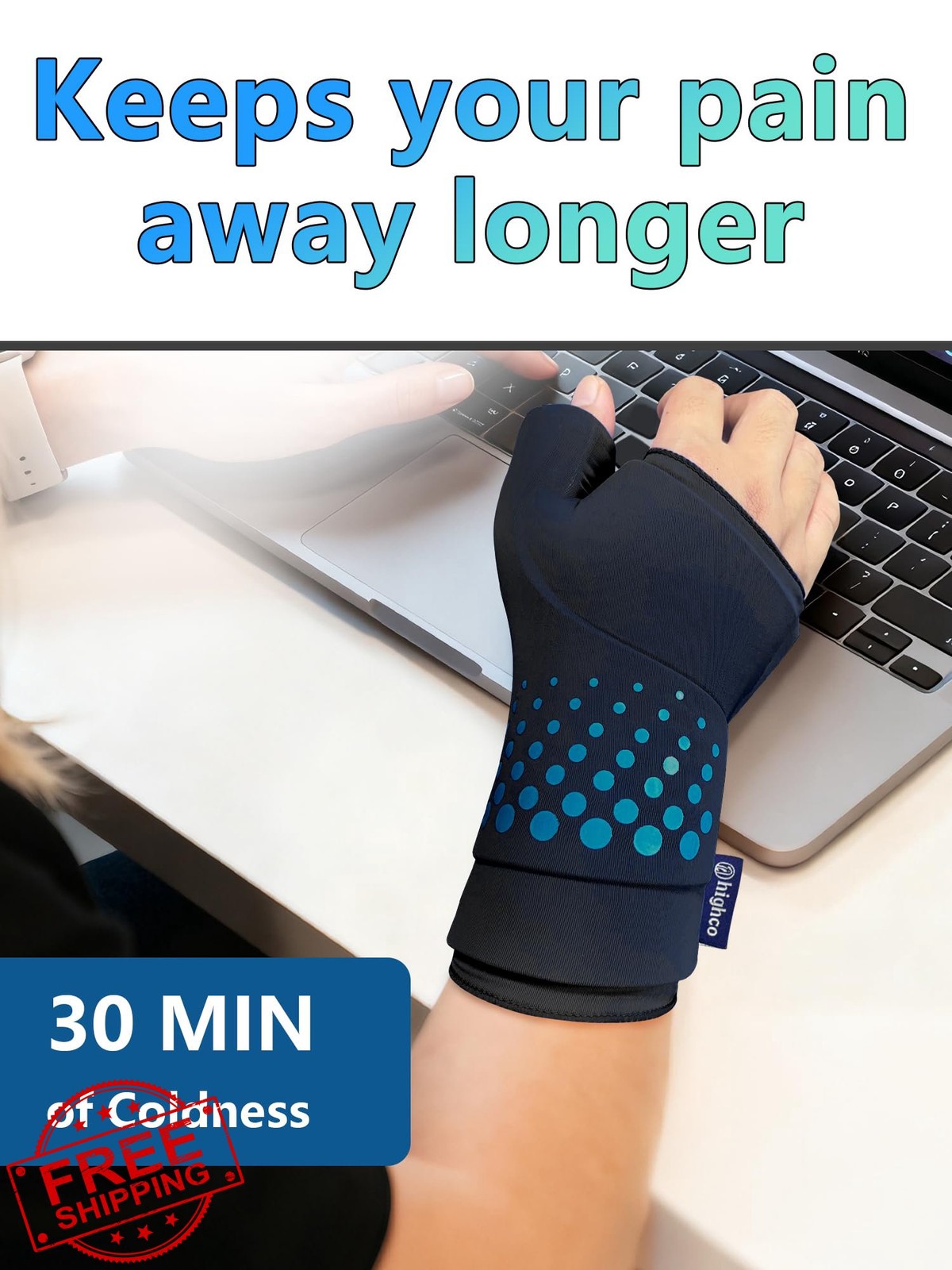 highco Wrist Thumb Ice Pack Black S/M
