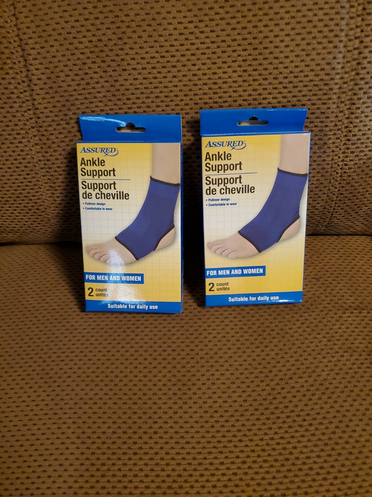 2 pairs Assured Pullover Ankle Support Brace for Men and Women total of 4 NIB
