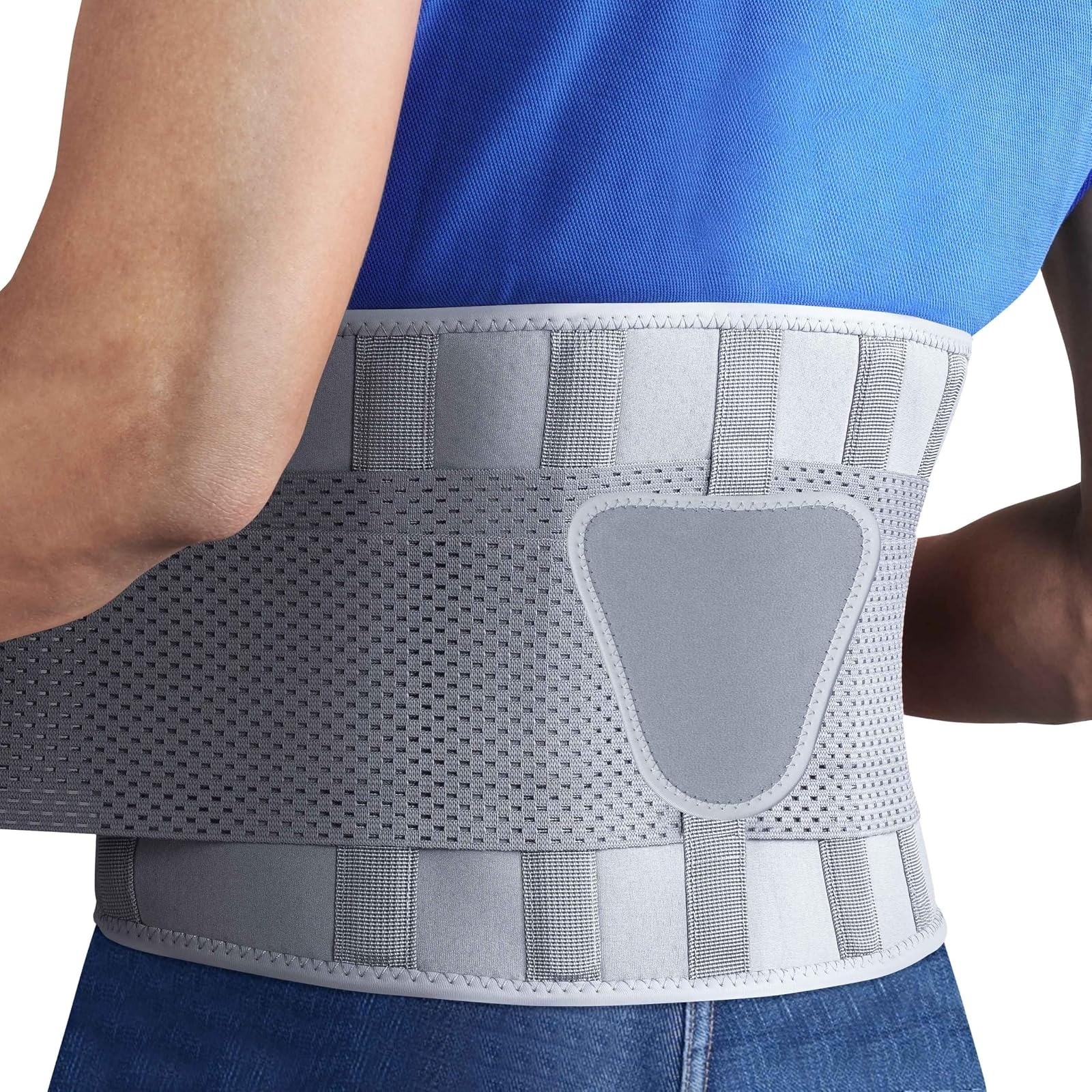 FEATOL Back Brace Support Belt for Back Pain, Adjustable Lumbar Support