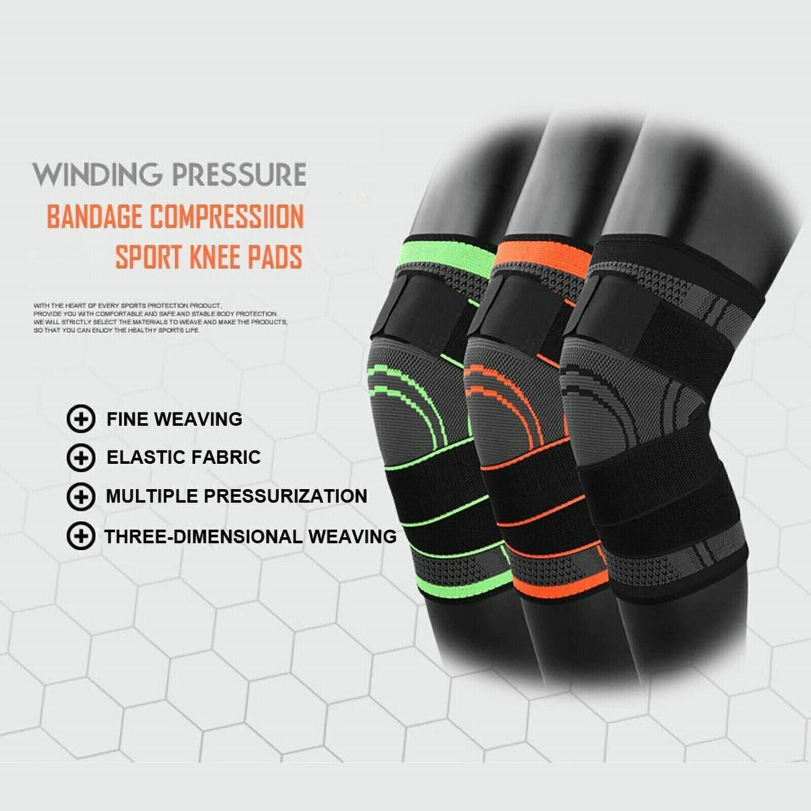 3D Knee Sleeve Compression Brace Support For Sport Joint Pain Arthritis Relief