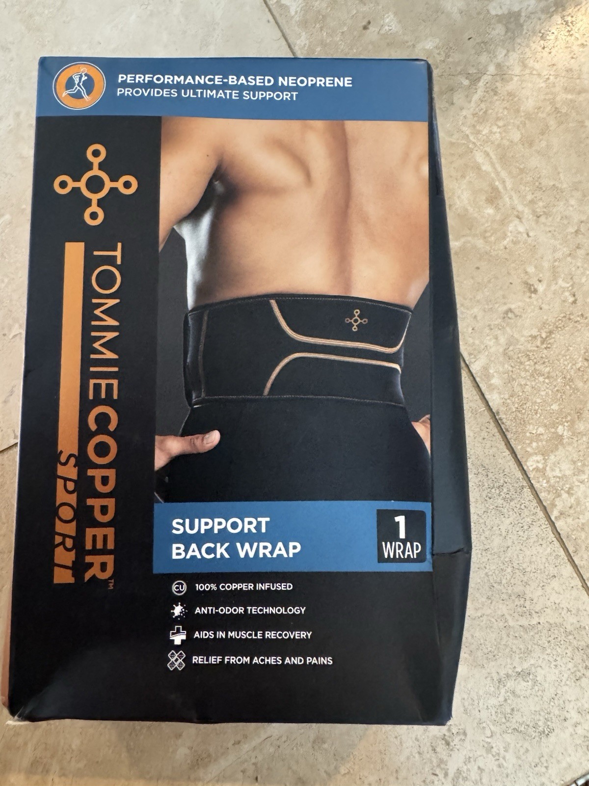 NIP Tommie Copper Sport Comfort Back Wrap L/XL Black Copper Infused Fast Ship