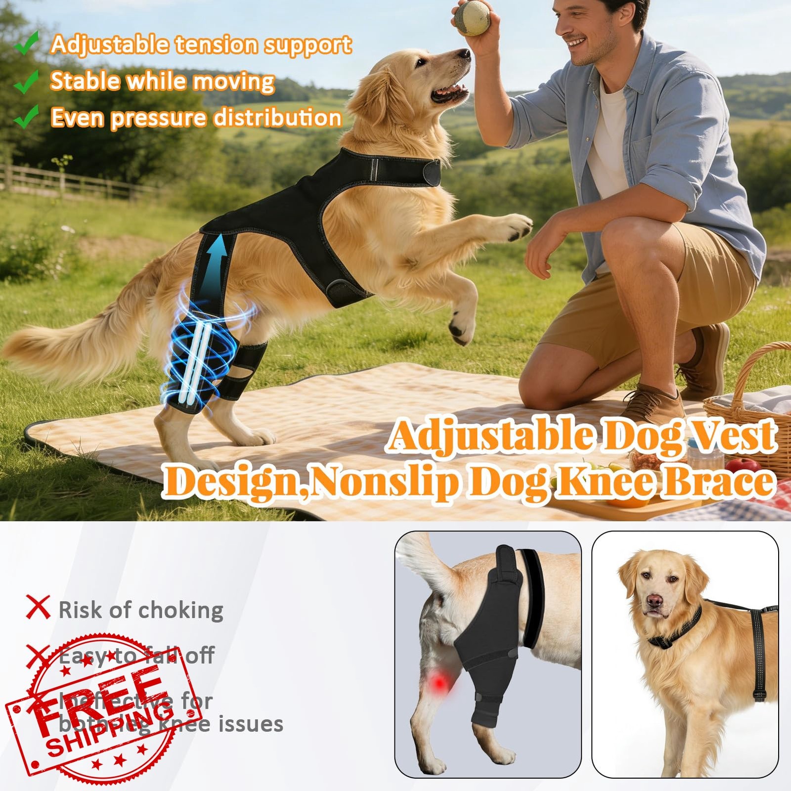 HCCW Dog Knee Braces for Back Leg | Knee Support for ACL/CCL Care, Dog Leg Br…