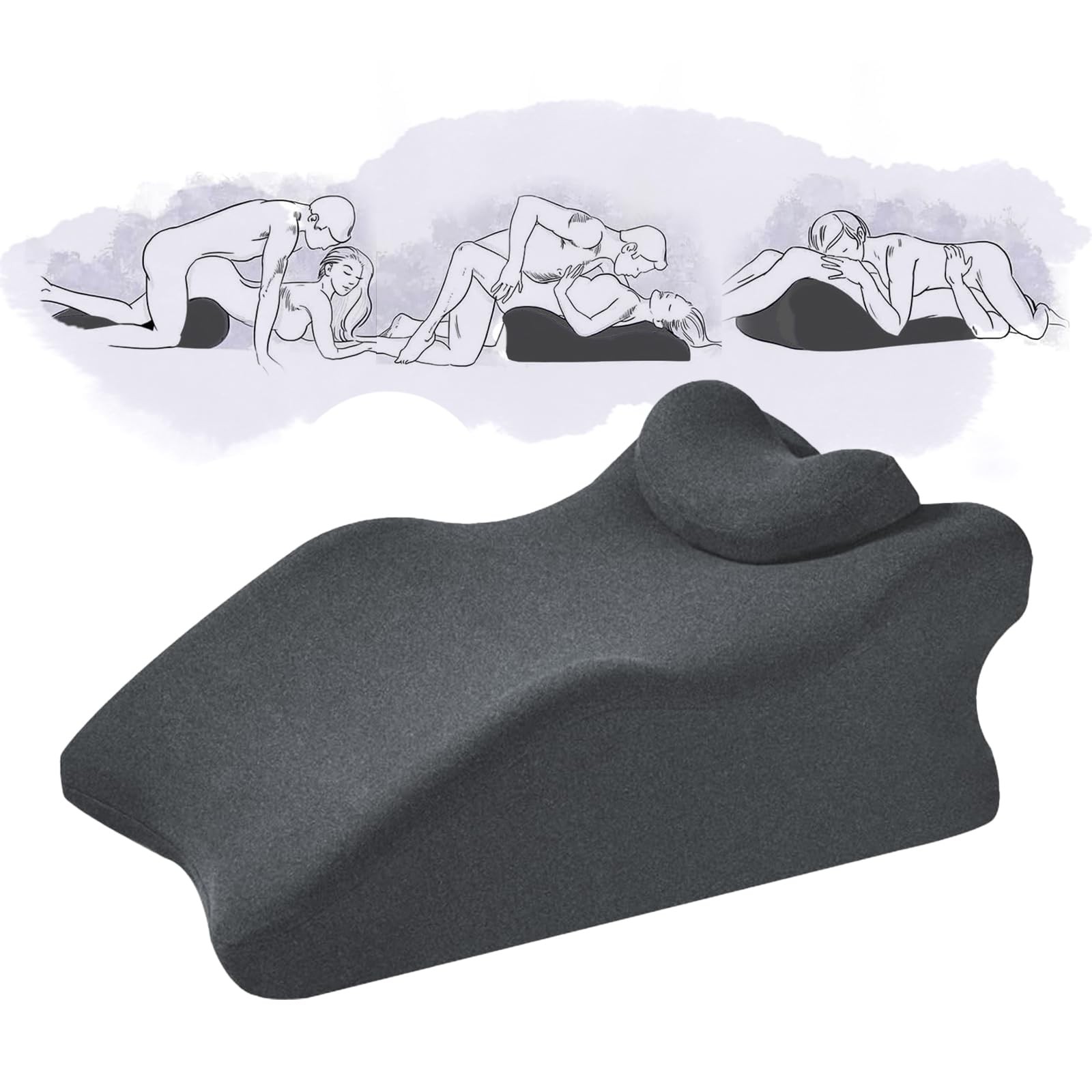 BCZETIH Adult Widened Intimacy Position Sex Pillow for Dark Grey, Grey