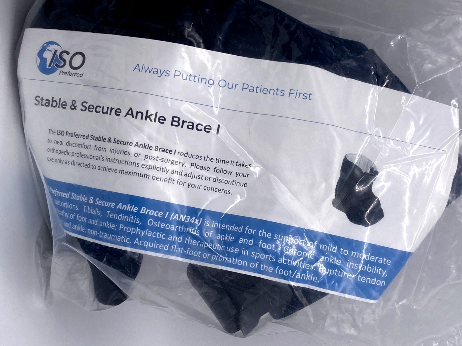 ISO Preferred Brace II Featuring High Ankle Calf Extension M/LT ISO-AN351