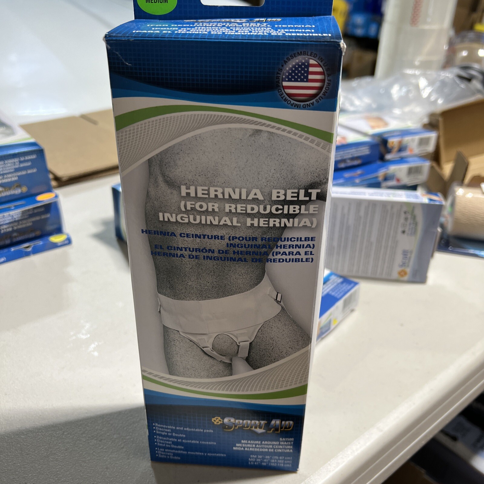 Sport-Aid Hernia Belt White Medium SA1500 WHI MD