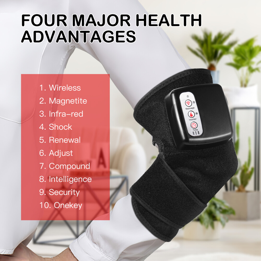 Electric Heating Vibration Knee Joint Pad Brace Massage Therapy Legs Massager US
