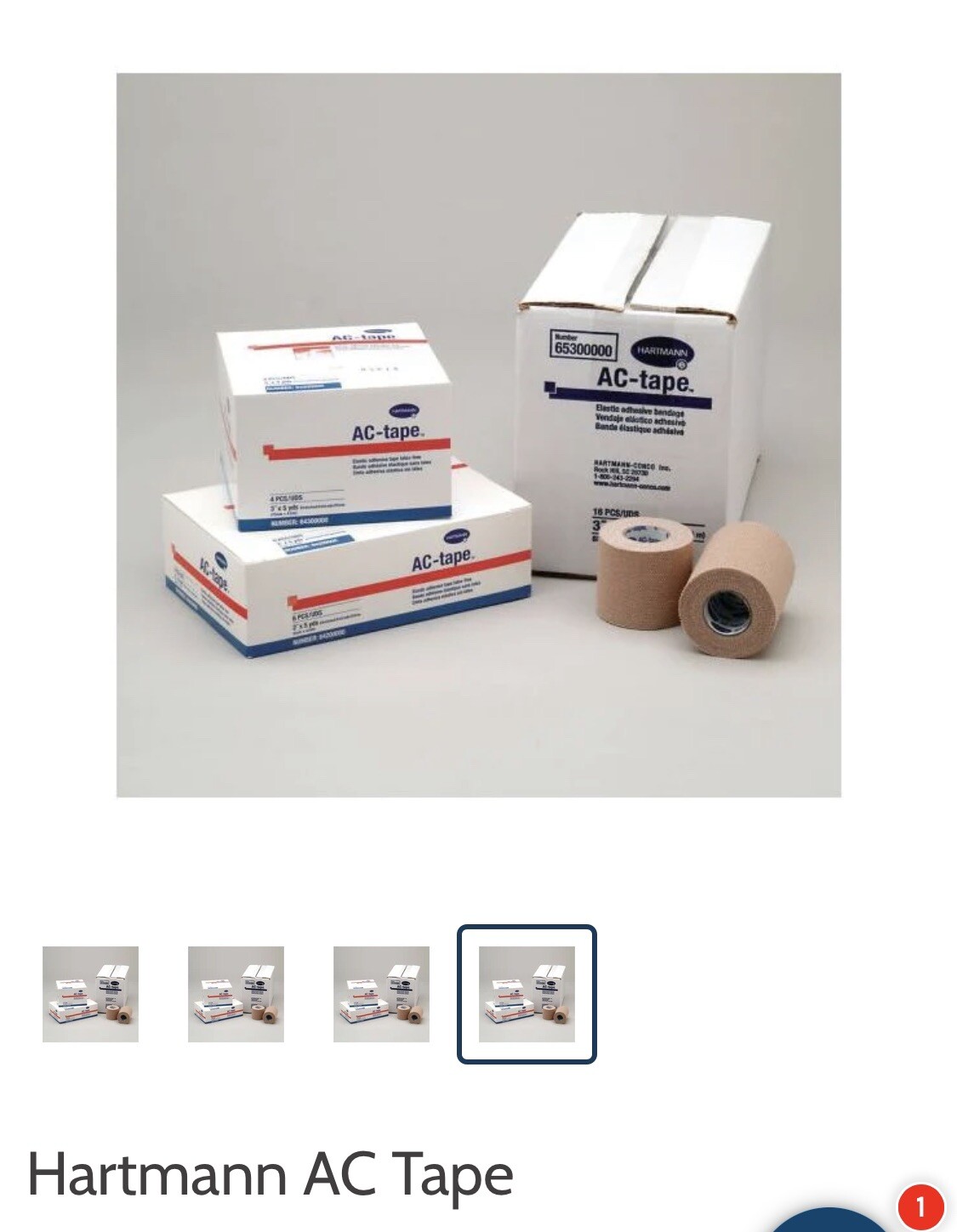 Hartmann- Conco Medical Grade Elastic Adhesive AC Tape, Box/24. 2”x5 yds, New.