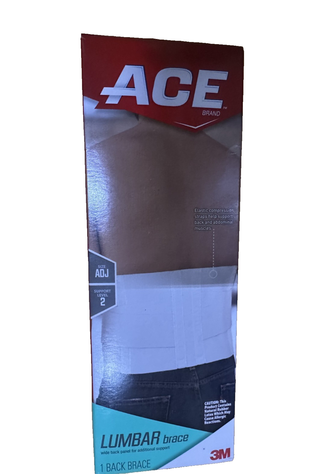 NEW! 3M ACE Unisex Lumbar Support With 6 Rigid Stay Size ADJ Color White 208604