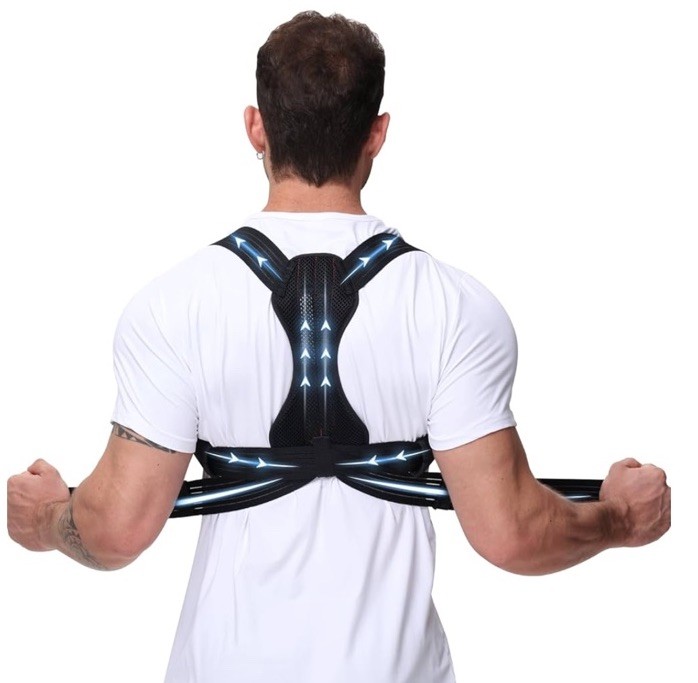 Lucketa Posture Corrector Unisex, Black Size Large
