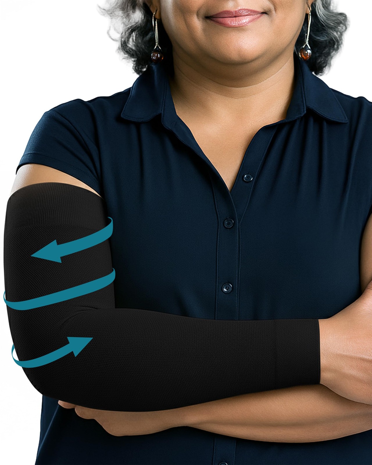 Compression Lymphedema Arm Sleeves for Women – 15-20 mmHg, 1 Pair, Black, XL …