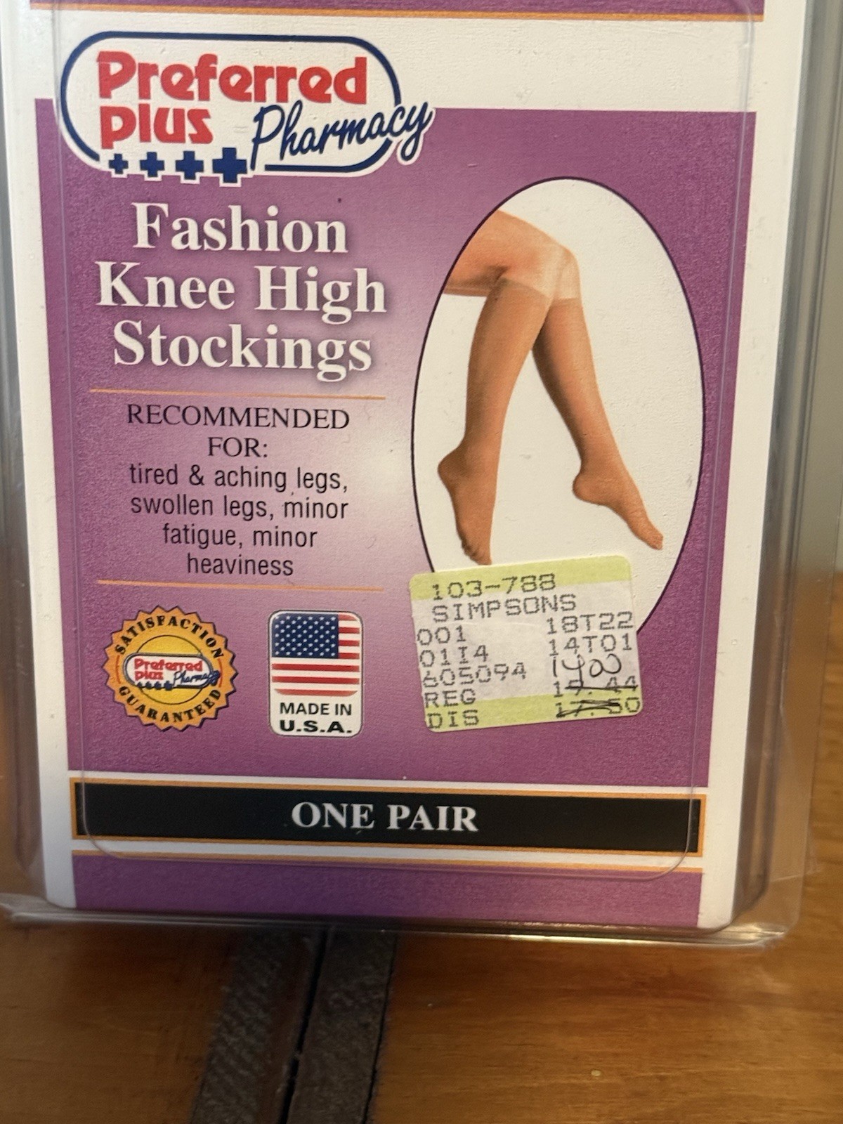 Preferred Plus Women’s Fashion Knee High Stockings Moderate Compression XL Beige