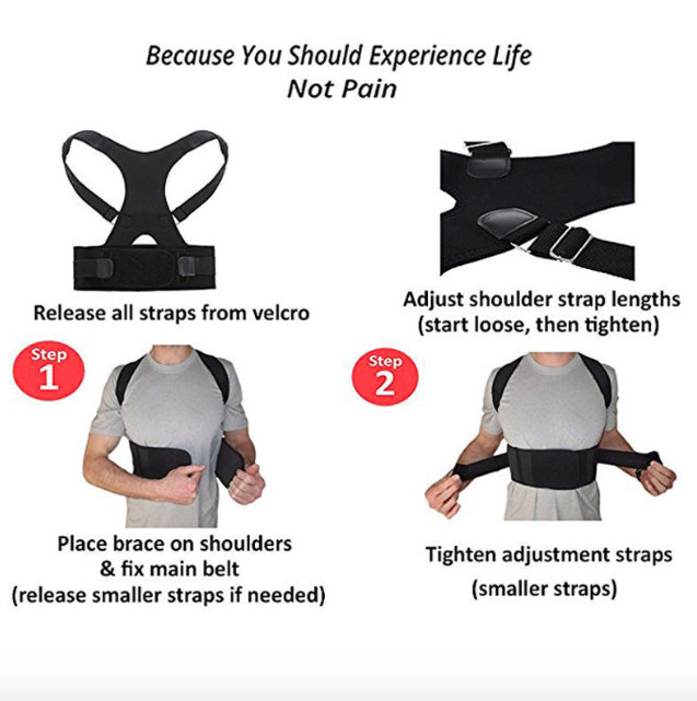 Lower Back Brace Posture Corrector Shoulder Support Waist Belt for Men Women