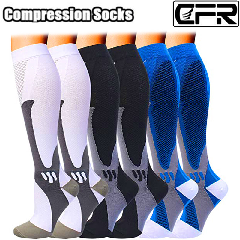 1 Pair Compression Socks Calf Sleeve Leg Support Brace 20-30mmHg For Men Women