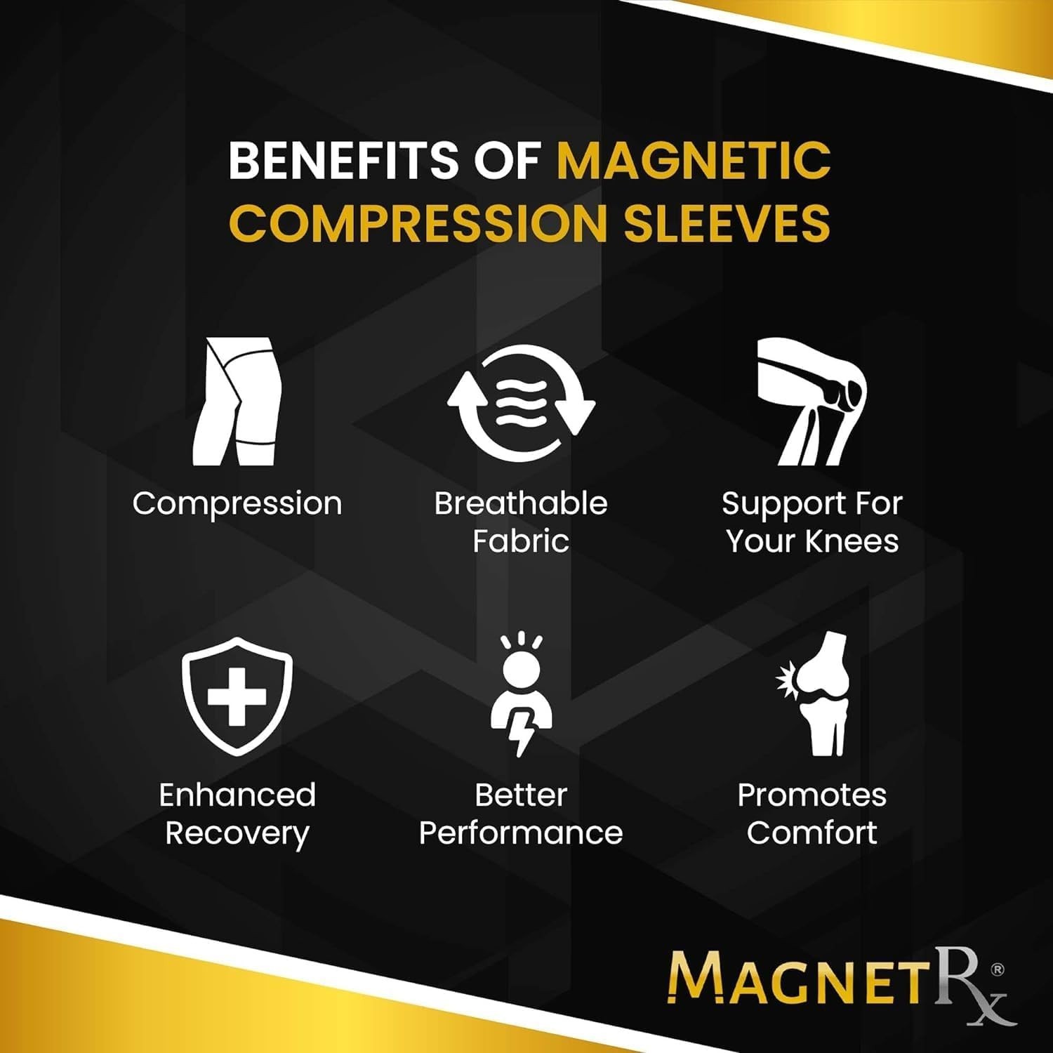 Magnetic Therapy Knee Compression Sleeves (Pair) Medium Knee Support Brace Pair